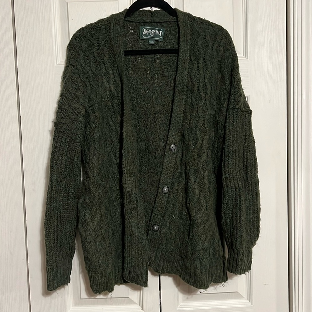 green cardigan from american eagle